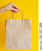 OLYMPUS DIGITAL CAMERA. close up woman holding up paper bag. Стоковое фото, агентство Ingram Publishing / Фотобанк Лори