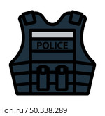 Police Vest Icon. Editable Bold Outline With Color Fill Design. Vector Illustration. Стоковая иллюстрация, агентство Ingram Publishing / Фотобанк Лори