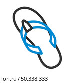 Flip Flop Icon. Editable Bold Outline With Color Fill Design. Vector Illustration. Стоковая иллюстрация, агентство Ingram Publishing / Фотобанк Лори