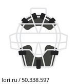 Baseball Face Protector Icon. Flat Color Design. Vector Illustration. Стоковая иллюстрация, агентство Ingram Publishing / Фотобанк Лори