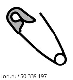 Tailor Safety Pin Icon. Editable Bold Outline With Color Fill Design. Vector Illustration. Стоковая иллюстрация, агентство Ingram Publishing / Фотобанк Лори