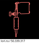 Neon tattoo machines red color vector illustration image flat style light. Neon tattoo machines red color vector illustration image flat style. Стоковая иллюстрация, агентство Ingram Publishing / Фотобанк Лори