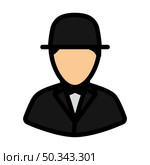 Detective Icon. Editable Bold Outline With Color Fill Design. Vector Illustration. Стоковая иллюстрация, агентство Ingram Publishing / Фотобанк Лори