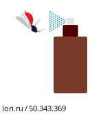 Icon Of Mosquito Spray. Flat Color Design. Vector Illustration. Стоковая иллюстрация, агентство Ingram Publishing / Фотобанк Лори