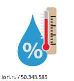 Humidity Icon. Flat Color Design. Vector Illustration. Стоковая иллюстрация, агентство Ingram Publishing / Фотобанк Лори