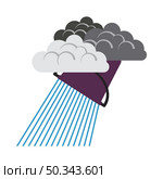 Rainfall Like From Bucket Icon. Flat Color Design. Vector Illustration. Стоковая иллюстрация, агентство Ingram Publishing / Фотобанк Лори