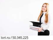 smiling woman with books mortarboard. Стоковое фото, агентство Ingram Publishing / Фотобанк Лори