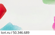 white background with red green pink turquoise brush stroke white background. Стоковое фото, агентство Ingram Publishing / Фотобанк Лори