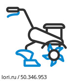 Garden Tiller Icon. Editable Bold Outline With Color Fill Design. Vector Illustration. Стоковая иллюстрация, агентство Ingram Publishing / Фотобанк Лори