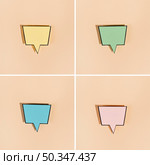 collection empty speech bubbles beige background. Стоковое фото, агентство Ingram Publishing / Фотобанк Лори