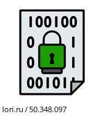 Data Security Icon. Bold outline design with editable stroke width. Vector Illustration. Стоковая иллюстрация, агентство Ingram Publishing / Фотобанк Лори