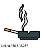Cigarette In An Ashtray Icon. Editable Bold Outline With Color Fill Design. Vector Illustration. Стоковая иллюстрация, агентство Ingram Publishing / Фотобанк Лори