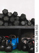 dumbbells kettlebells. Стоковое фото, агентство Ingram Publishing / Фотобанк Лори