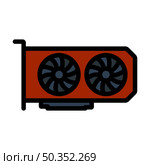 GPU Icon. Editable Bold Outline With Color Fill Design. Vector Illustration. Стоковая иллюстрация, агентство Ingram Publishing / Фотобанк Лори