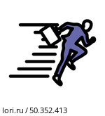 Icon Of Accelerating Businessman. Editable Bold Outline With Color Fill Design. Vector Illustration. Стоковая иллюстрация, агентство Ingram Publishing / Фотобанк Лори