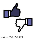 Icon Of Like And Dislike. Editable Bold Outline With Color Fill Design. Vector Illustration. Стоковая иллюстрация, агентство Ingram Publishing / Фотобанк Лори