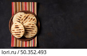arepas plate with copy space. Стоковое фото, агентство Ingram Publishing / Фотобанк Лори