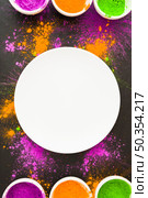 big plate with different powders. Стоковое фото, агентство Ingram Publishing / Фотобанк Лори