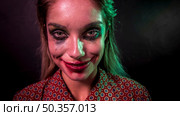 portrait make up clown horror character looking camera. Стоковое фото, агентство Ingram Publishing / Фотобанк Лори
