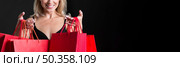 beautiful woman black friday concept with copy space. Стоковое фото, агентство Ingram Publishing / Фотобанк Лори