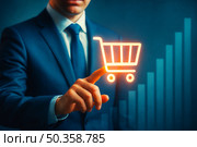 Business growth through digital innovation. Стоковое AI-изображение, AI-художник Андрей Бакусов / Фотобанк Лори