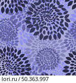 Floral seamless vector pattern.  Elegant design in Very Peri color, modern color of 2022 year. Floral and swirl element.  Ideal for textile print and wallpapers. Стоковая иллюстрация, агентство Ingram Publishing / Фотобанк Лори