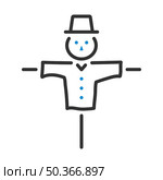 Scarecrow Icon. Editable Bold Outline With Color Fill Design. Vector Illustration. Стоковая иллюстрация, агентство Ingram Publishing / Фотобанк Лори
