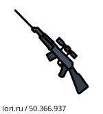 Sniper Rifle Icon. Editable Bold Outline With Color Fill Design. Vector Illustration. Стоковая иллюстрация, агентство Ingram Publishing / Фотобанк Лори