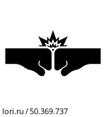 Collision of two fist icon black color vector illustration image flat style simple. Collision of two fist icon black color vector illustration image flat style. Стоковая иллюстрация, агентство Ingram Publishing / Фотобанк Лори