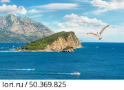 Budva on adriatic sea and Nicholas Island. Стоковое фото, агентство Ingram Publishing / Фотобанк Лори
