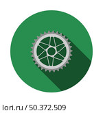 Bike Gear Star Icon. Flat Circle Stencil Design With Long Shadow. Vector Illustration. Стоковая иллюстрация, агентство Ingram Publishing / Фотобанк Лори