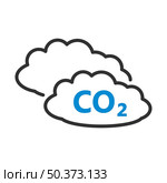 CO 2 Cloud Icon. Editable Bold Outline With Color Fill Design. Vector Illustration. Стоковая иллюстрация, агентство Ingram Publishing / Фотобанк Лори