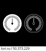 Speedometer odometer speed counter meter set icon white color vector illustration image simple solid fill outline contour line thin flat style. Speedometer odometer speed counter meter set icon white color vector illustration image solid fill outline contour line thin flat style. Стоковая иллюстрация, агентство Ingram Publishing / Фотобанк Лори