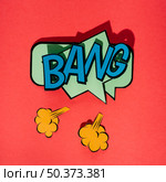 bang comic text sound effect speech bubble retro pop style art. Стоковое фото, агентство Ingram Publishing / Фотобанк Лори