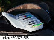 close up box with fishing lures. Стоковое фото, агентство Ingram Publishing / Фотобанк Лори