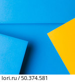 overhead view pop up paper blue background. Стоковое фото, агентство Ingram Publishing / Фотобанк Лори