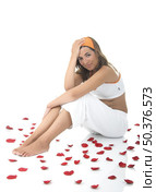 Beautiful woman meditating . Стоковое фото, агентство Ingram Publishing / Фотобанк Лори