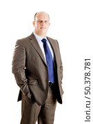 Middle-aged businessman portrait isolated on white background. Стоковое фото, агентство Ingram Publishing / Фотобанк Лори