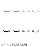 Lashs mascara make up concept silhouette set icon grey black color vector illustration image simple solid fill outline contour line thin flat style. Lashs mascara make up concept silhouette set icon grey black color vector illustration image solid fill outline contour line thin flat style. Стоковая иллюстрация, агентство Ingram Publishing / Фотобанк Лори