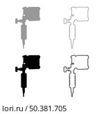 tattoos set icon grey black color vector illustration image simple solid fill outline contour line thin flat style. Tattoo machine set icon grey black color vector illustration image solid fill outline contour line thin flat style. Стоковая иллюстрация, агентство Ingram Publishing / Фотобанк Лори