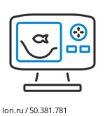 Icon Of Echo Sounder. Editable Bold Outline With Color Fill Design. Vector Illustration. Стоковая иллюстрация, агентство Ingram Publishing / Фотобанк Лори