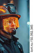 A firefighter's helmet AI overlays structural analysis and building house blueprint plan across smoke-filled corridors, emergency concept. Стоковое AI-видео, аниматор Sergey Grishin / Фотобанк Лори