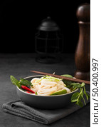bowl noodles with chopsticks copy space. Стоковое фото, агентство Ingram Publishing / Фотобанк Лори