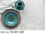 flat lay tableware collection. Стоковое фото, агентство Ingram Publishing / Фотобанк Лори
