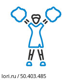 American Football Cheerleader Girl Icon. Editable Bold Outline With Color Fill Design. Vector Illustration. Стоковая иллюстрация, агентство Ingram Publishing / Фотобанк Лори