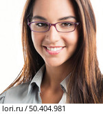 Portrait of a beautiful businesswoman on a white background . Стоковое фото, агентство Ingram Publishing / Фотобанк Лори