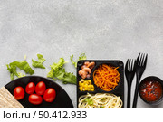 flat lay assortment different foods with copy space. Стоковое фото, агентство Ingram Publishing / Фотобанк Лори
