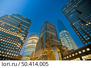 Buildings night view at lowertown Manhattan. Стоковое фото, агентство Ingram Publishing / Фотобанк Лори