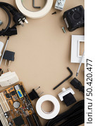 elevated view electrical equipment circuit board. Стоковое фото, агентство Ingram Publishing / Фотобанк Лори