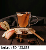 front view winter hot drink glass with apple cinnamon. Стоковое фото, агентство Ingram Publishing / Фотобанк Лори
